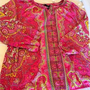 Lane Bryant Pink and Yellow Paisley Top